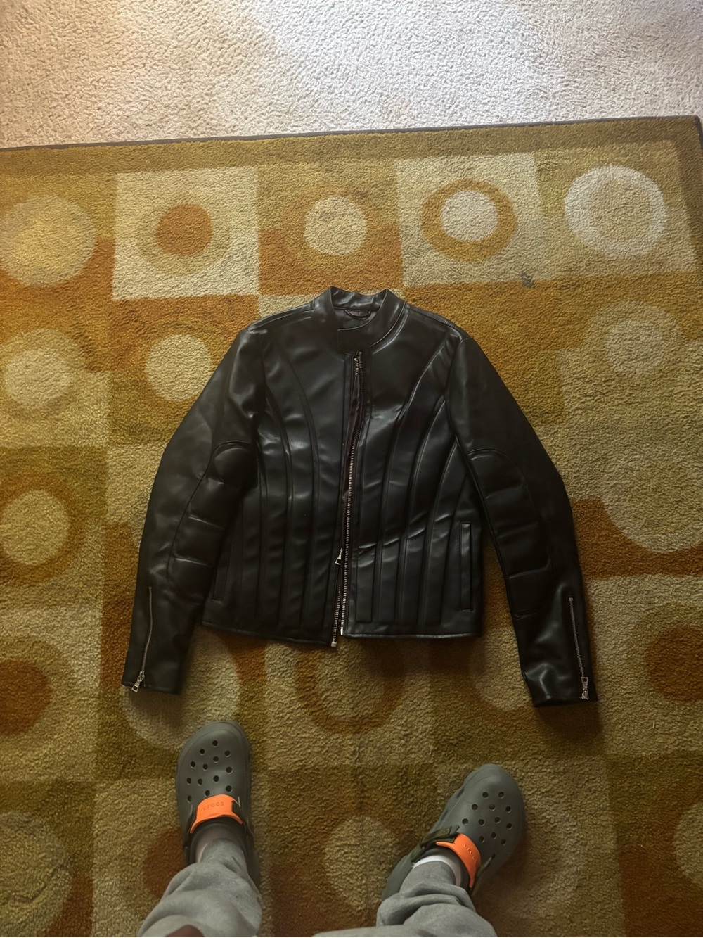 Black Men Faux Leather Moto Jacket Fashion Nova